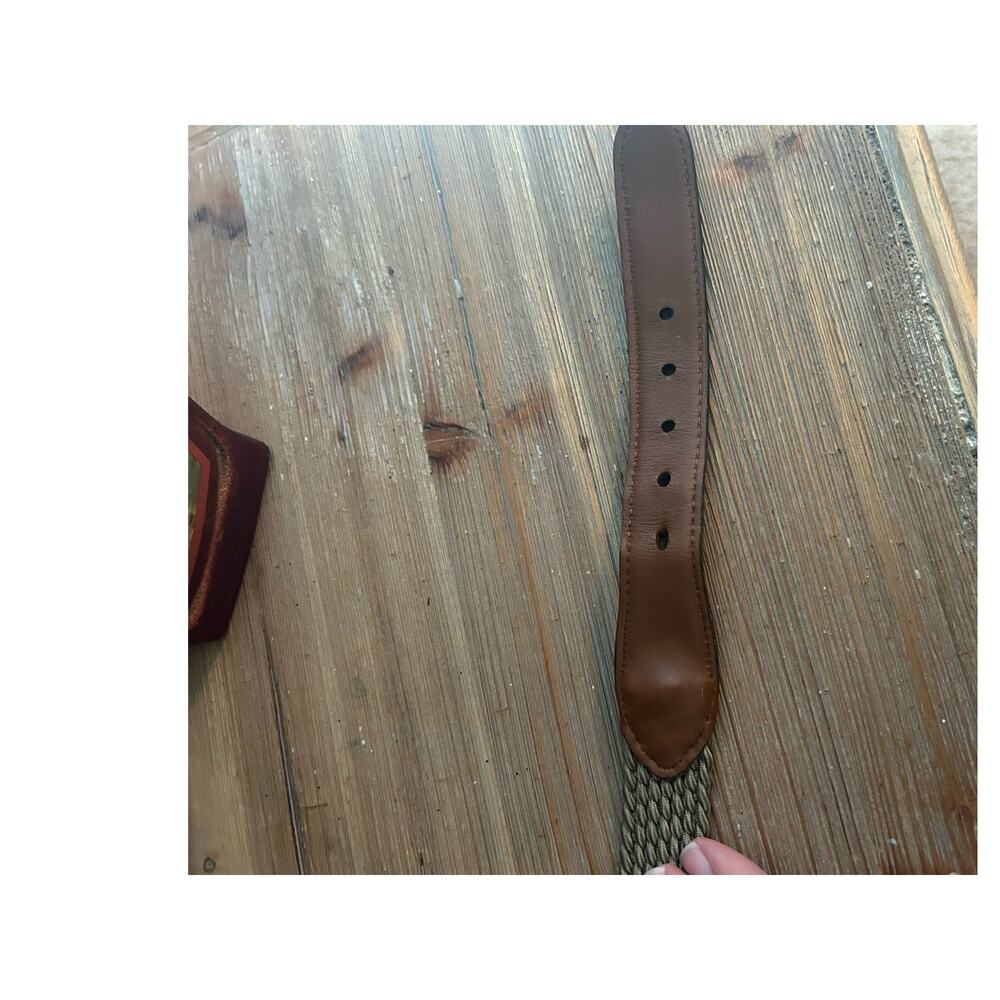 Brighton Mens leather and stretch rope woven belt Made in the USA, Size 42 - Picture 6 of 11